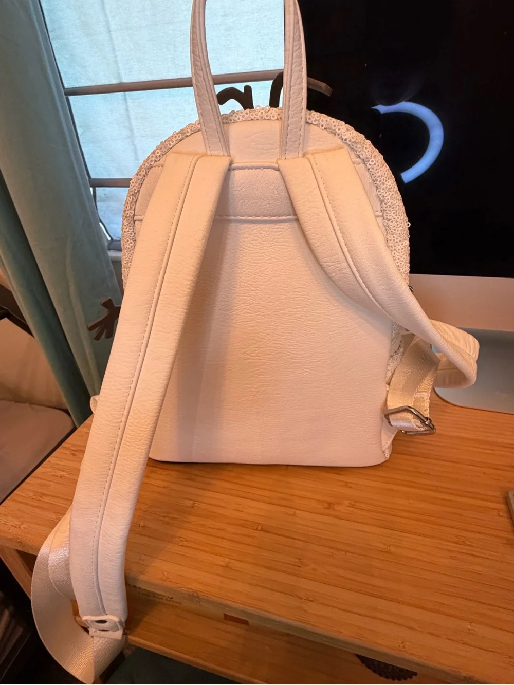 Disney Olaf Sequin Kids Backpack - White with Orange Accent